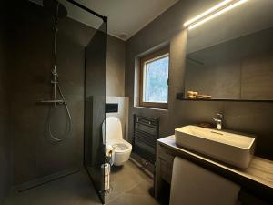 波希基斯卡贝拉4 Elements Resort Bled的浴室配有卫生间、盥洗盆和淋浴。