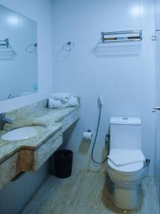 里奥克拉鲁Bristol Infinity Rio Claro的浴室配有白色卫生间和盥洗盆。