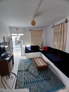 阿格希尔Menzel Churasco Djerba的带沙发和电视的客厅
