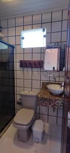 莫罗圣保罗Casa Gaúcho的一间带卫生间和水槽的浴室