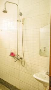 金贾Serene villa的带淋浴和盥洗盆的浴室