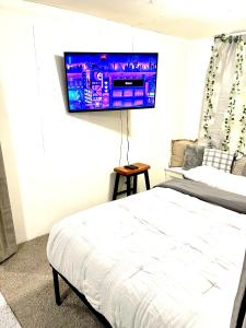 Two Bedroom Villa Studio with fireplace & Living room的电视和/或娱乐中心