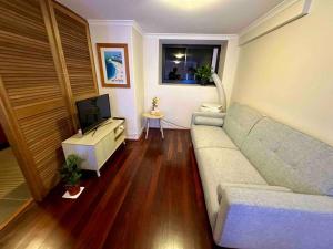 悉尼NY Special Granny Flat in Mosman的带沙发和电视的客厅
