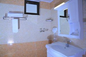 亚的斯亚贝巴Sunland International Hotel的一间带水槽、卫生间和镜子的浴室