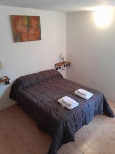 维拉卡洛斯帕兹Meraki Classic的一间卧室配有一张床,上面有两条毛巾