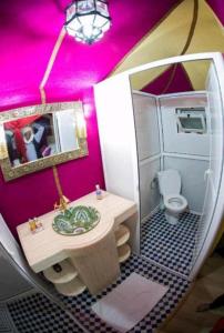 梅尔祖卡Merzouga luxurious Camps的一个带水槽和卫生间的浴室模型