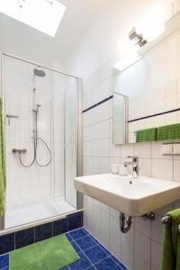 明斯特Jovles Beisken GmbH的一间带水槽和淋浴的浴室