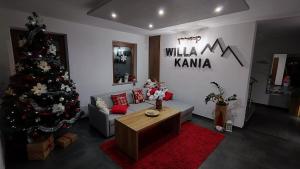 什恰夫尼察Willa Kania的客厅配有圣诞树和沙发