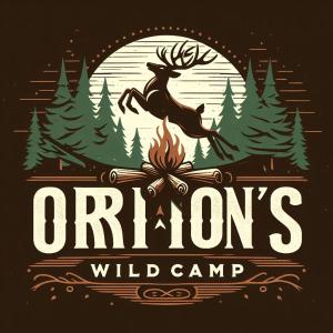 达纳Orion's wild camp的野营标志,鹿跳过 ⁇ 火