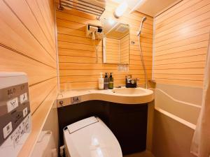 壹岐市IKI Island HUB的一间带卫生间和水槽的小浴室