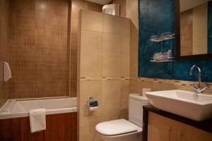 GarrayCasa Rural Portal de Numancia ll的浴室配有盥洗盆、卫生间和浴缸。