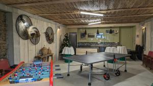 Clos de la Bastayrie gîte Passerelle的乒乓球室,配有乒乓球桌