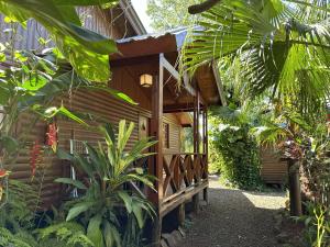 伊瓜苏港Terra Lodge的花园中间的木屋