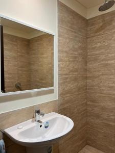索瓦马E25 Samarah Resort Apartments的一间带水槽和镜子的浴室