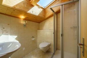 翁根Kinohaus 7的浴室配有卫生间、淋浴和盥洗盆。