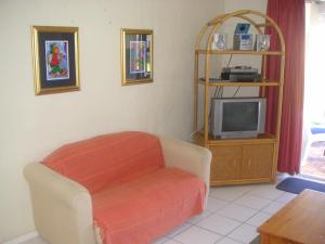 杰弗里湾Waterside Living CL16的客厅配有椅子和电视