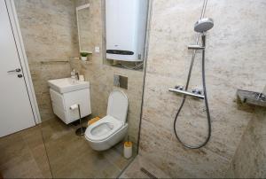 迪瓦伊巴雷Devana S23的带淋浴、卫生间和盥洗盆的浴室