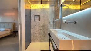 比萨美地西奥42号公寓的一间带水槽和淋浴的浴室