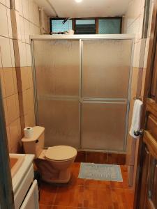 图里亚尔瓦Natural paradise的一间带卫生间和淋浴的小浴室