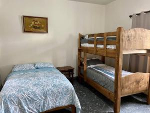 蒙特雷My Family In Monterrey - Hostel的一间卧室配有两张双层床和一张床