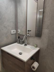 CollimentoCampo Felice Apartment的一间带水槽和镜子的浴室