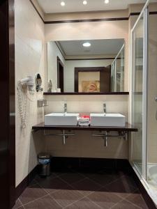 马德里LA CANTUEÑA的浴室设有2个水槽和镜子