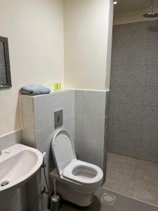 索瓦马E03 Samarah Resort Apartments的一间带卫生间和水槽的浴室