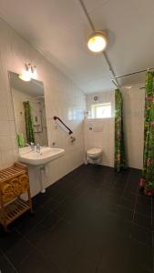 泽沃德德斯坦霍夫酒店的一间带水槽、卫生间和镜子的浴室