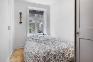 哥本哈根Perfectly located cozy apartment的一间卧室设有一张床和一个窗口