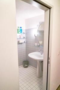 DärligenTripple Room with Bathroom.的一间带水槽和镜子的浴室