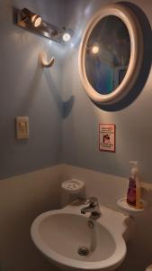圣安德烈斯Posada Gordon Antonio的一间带水槽和镜子的浴室