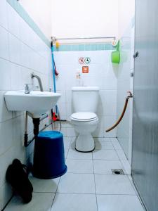 山打根ILHAM HOMESTAY Taman Sejati Mile 7的一间带卫生间和水槽的浴室