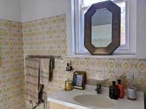 格里菲斯Paris's Place的一间带水槽和镜子的浴室