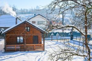 博尔沙Căsuța Adelina的小木屋,地面上积雪