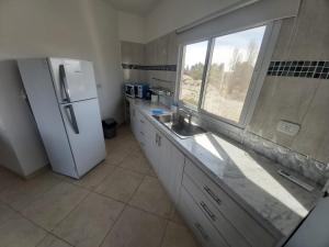 卡法亚特Departamento en los Valles的带冰箱的厨房和窗户