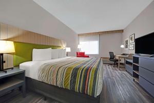 皮埃尔皮埃尔伊克诺旅馆酒店及会议中心的配有一张床和一张书桌的酒店客房