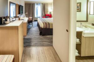 纳什维尔卡尔森纳什维尔机场江山套房旅馆的一间酒店客房 - 带一张床和一间浴室