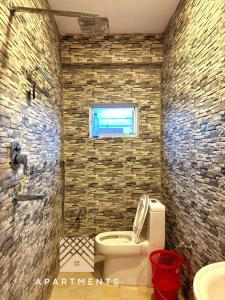 博卡拉Nishan Apartments -Lakeside的一间带卫生间和窗户的浴室