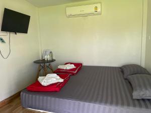 Ban Don Tum (1)Srihome ยายศรีโฮมแอนแคมป์ปิ้ง的配有床和空调的房间