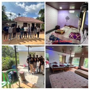 SomvārpetHomestay In Coorg Doddakallu Betta的一群站在房子前面的人