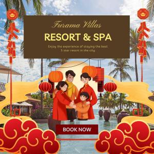 岘港Danang Pool Villas Resort & Spa My Khe Beach的一张海报,供一个度假胜地和一家水疗中心使用