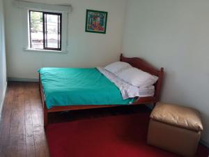 瓦尔迪维亚HOSTAL FERNANDO的一间小卧室,配有床和窗户