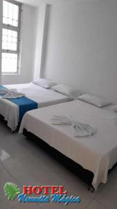 巴耶杜帕尔Hotel URUMITA MAGICA的一间房间,有三张床
