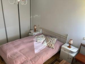 波普拉德U starkych的一间卧室配有粉红色的床和2个床头柜