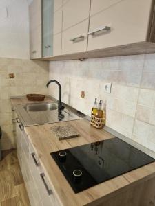 蒂瓦特Apartments Ljubica Tivat的厨房配有水槽和台面