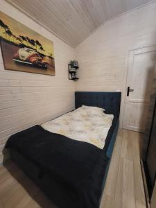 博尔斯克Dzik w zagrodzie的一间小卧室,卧室内配有一张床铺