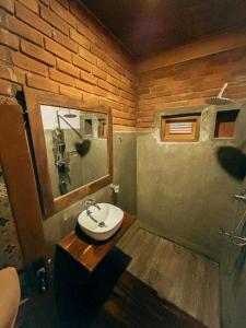 埃拉NatureWoodland的一间带水槽和镜子的浴室