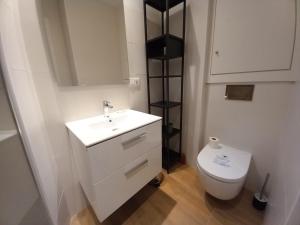帕斯底拉卡萨艾迪信公寓的浴室配有白色水槽和卫生间。