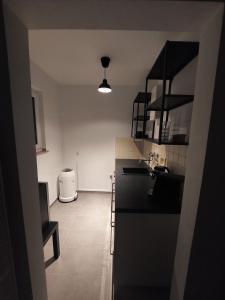 科隆Modern apartment cologne的厨房配有水槽和台面