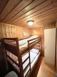 GaustablikkGausta Lodge med 6 sengeplasser i nærhet til Gaustatoppen的小屋内带两张双层床的客房